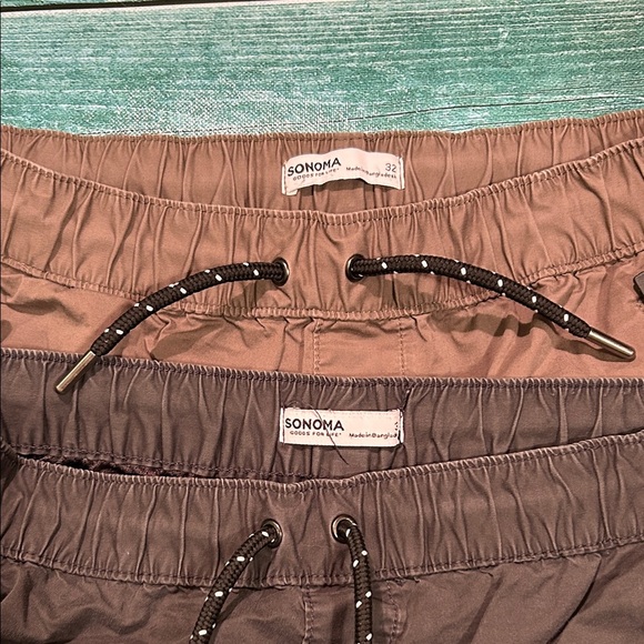 Sonoma Comfort Zone Men's Dark and Light Brown Athletic Shorts. Two Pairs - Picture 2 of 4
